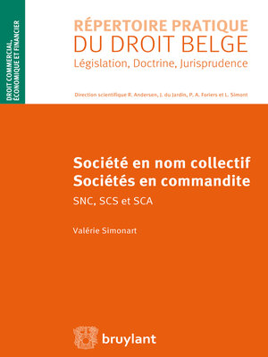 cover image of Sociétés en nom collectif et sociétés en commandite